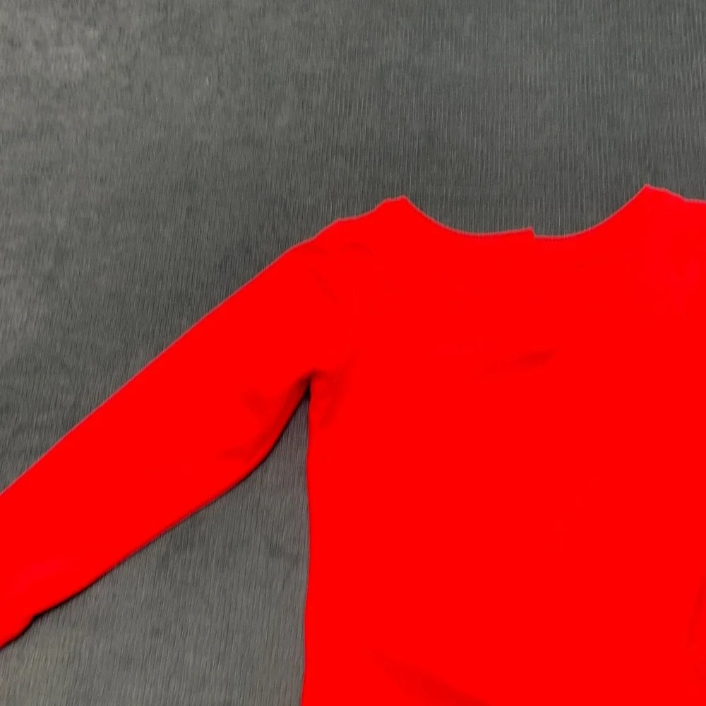 Nike Dri-Fit Sweatshirt Girls 24M Red Crossover Swoosh Logo Athletic Performance
